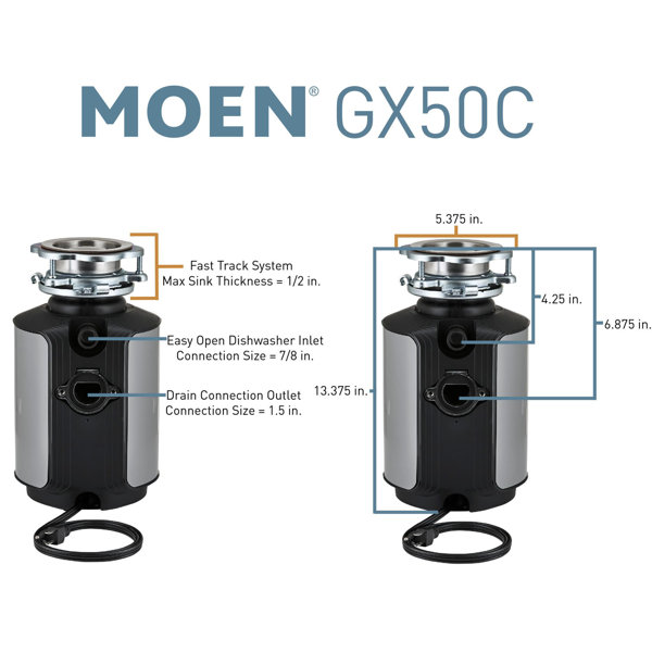 GX50C Moen GX Series 1/2 HP Continuous Garbage Disposal & Reviews | Wayfair